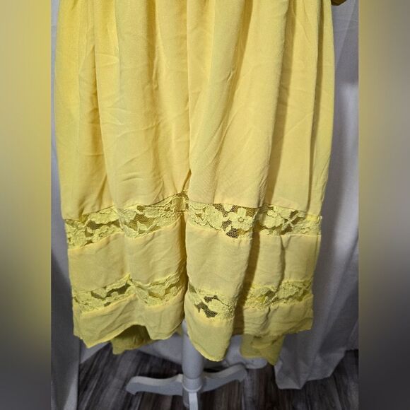 Double zero yellow strapless high low dress sz L - Picture 6 of 10